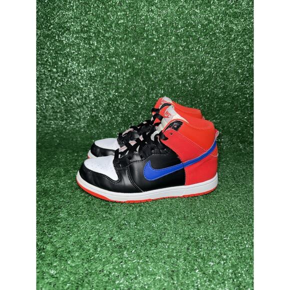 Nike Dunk High Kids Size 3Y Red Multicolor Leather Walking Shoes Casual Sneakers - Picture 4 of 9